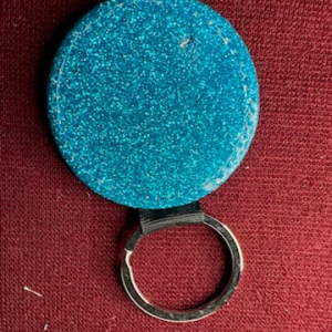 Glitter choice of back of leather keychains